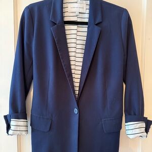 cupcakes & cashmere Navy Single-Button Notch Lapel Blazer